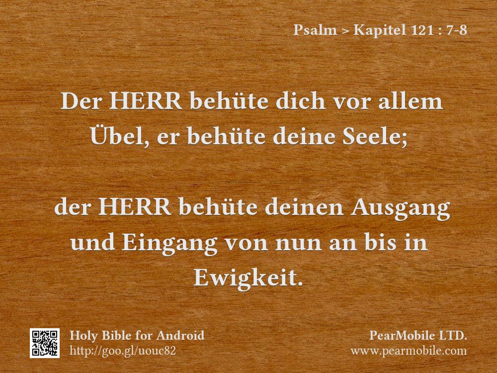 Psalm, Kapitel 121:7-8